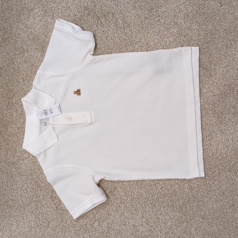 NWT GAP White Polo Shirt Sleeve